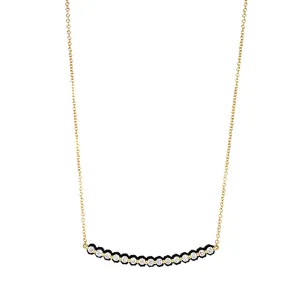Diamond Line & Blackened Cobalt Chrome Necklace - "Scallop"