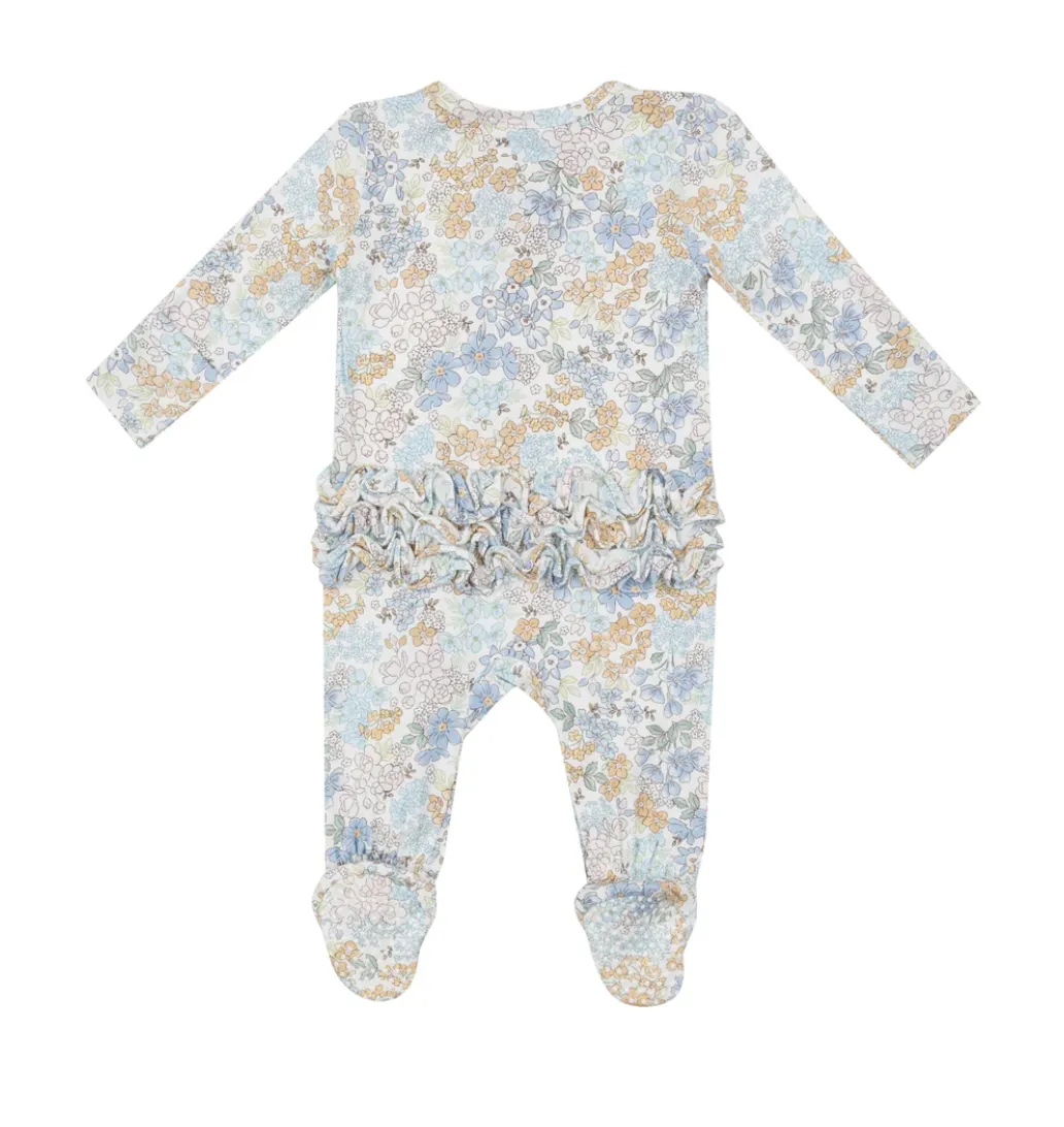 Edith Floral Ruffle Footie