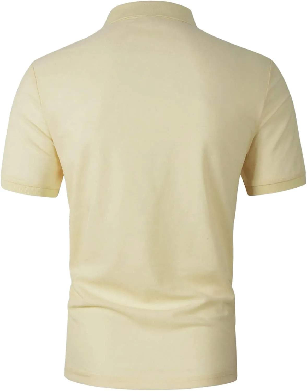Floerns Men's Causal Short Sleeve Polo Shirts Contrast Collar Half Placket T-Shirts