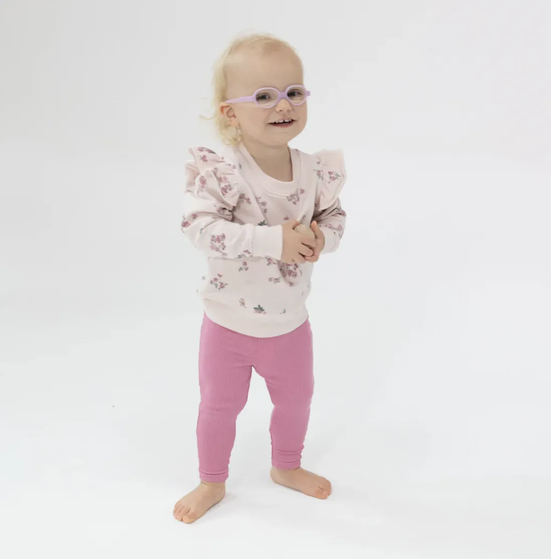 French Terry Woodsorrel  Ruffle Sweatshirt   Rib Pant