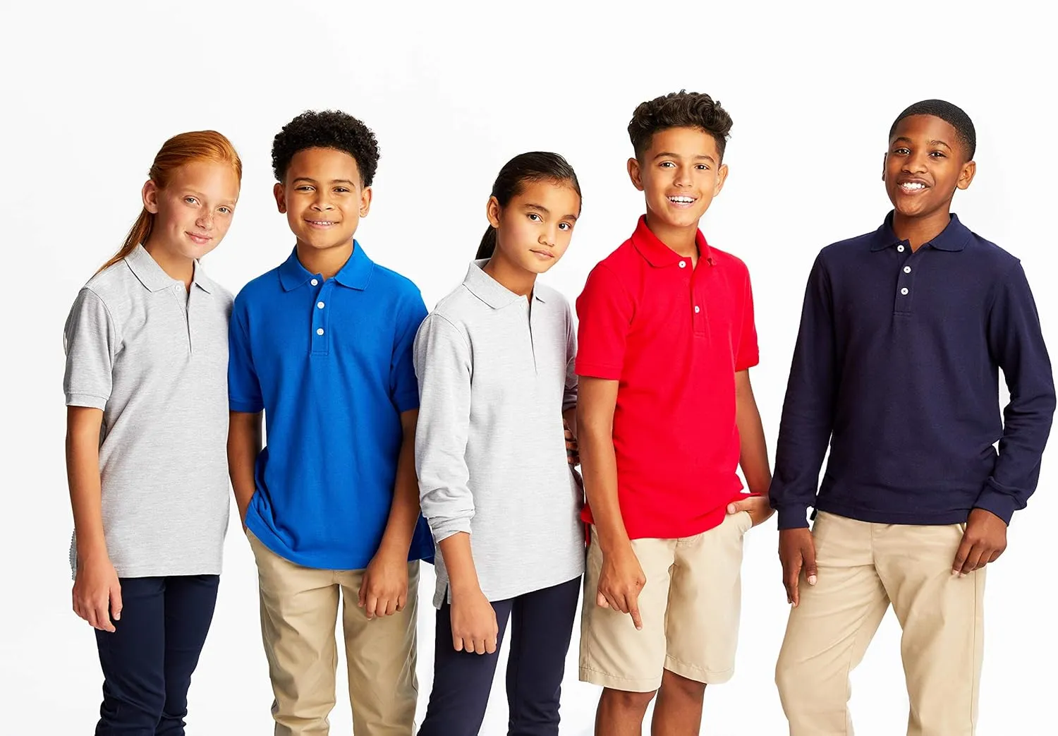 French Toast Boys' Short Sleeve Pique Polo Shirt (Standard & Husky)