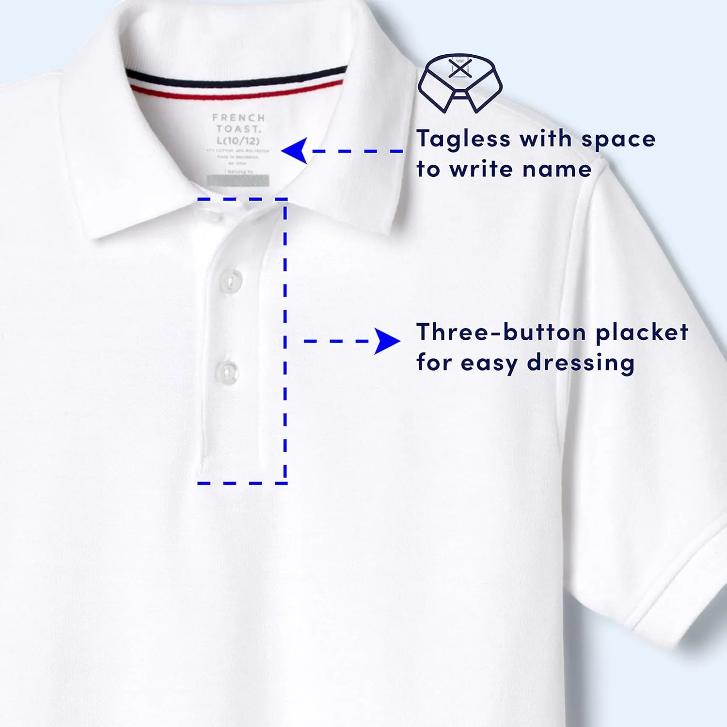 French Toast Boys' Short Sleeve Pique Polo Uniform Shirt (Standard & Husky)