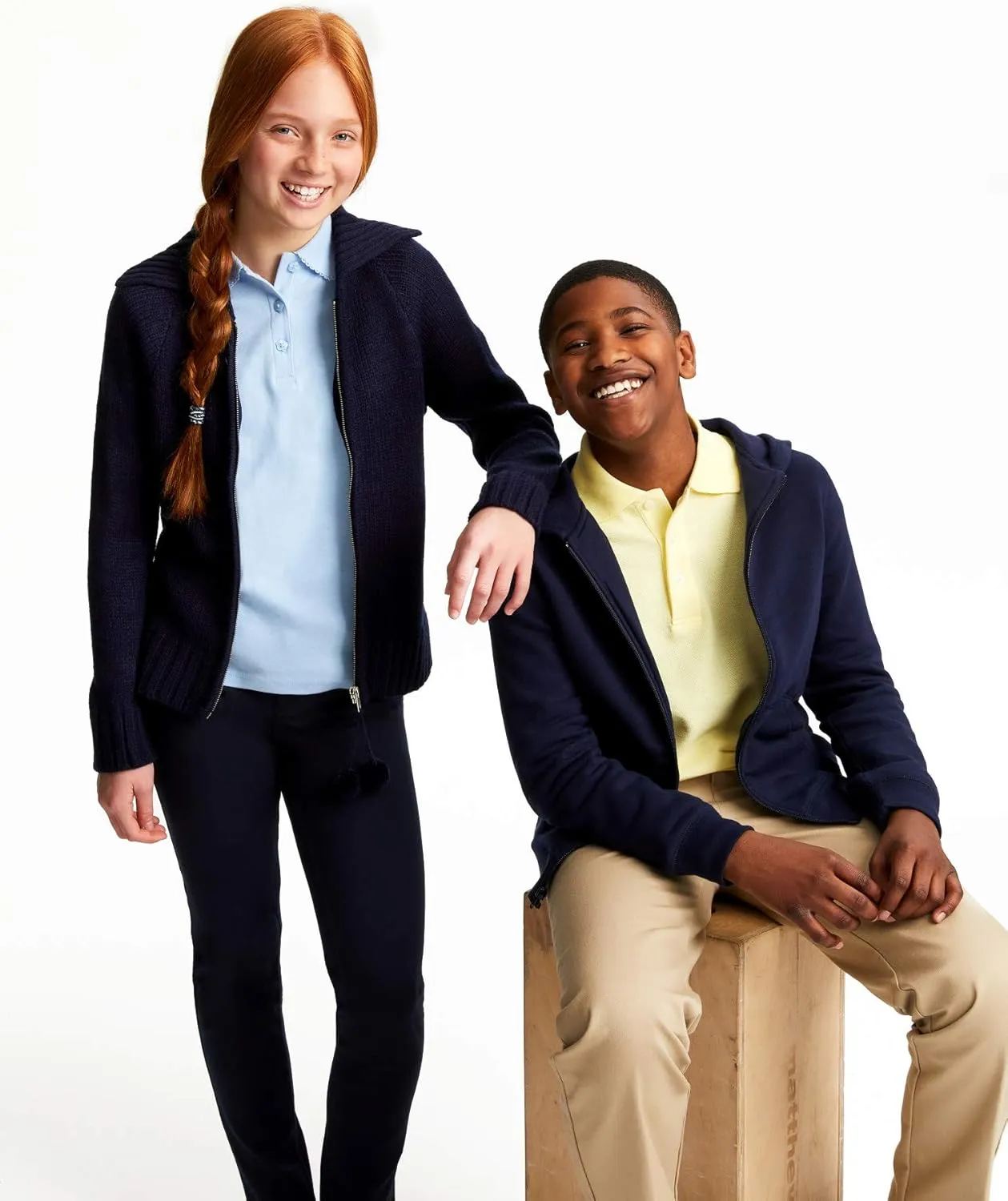French Toast Pique Polo School Uniform Shirt with Long Sleeves for Boys and Girls