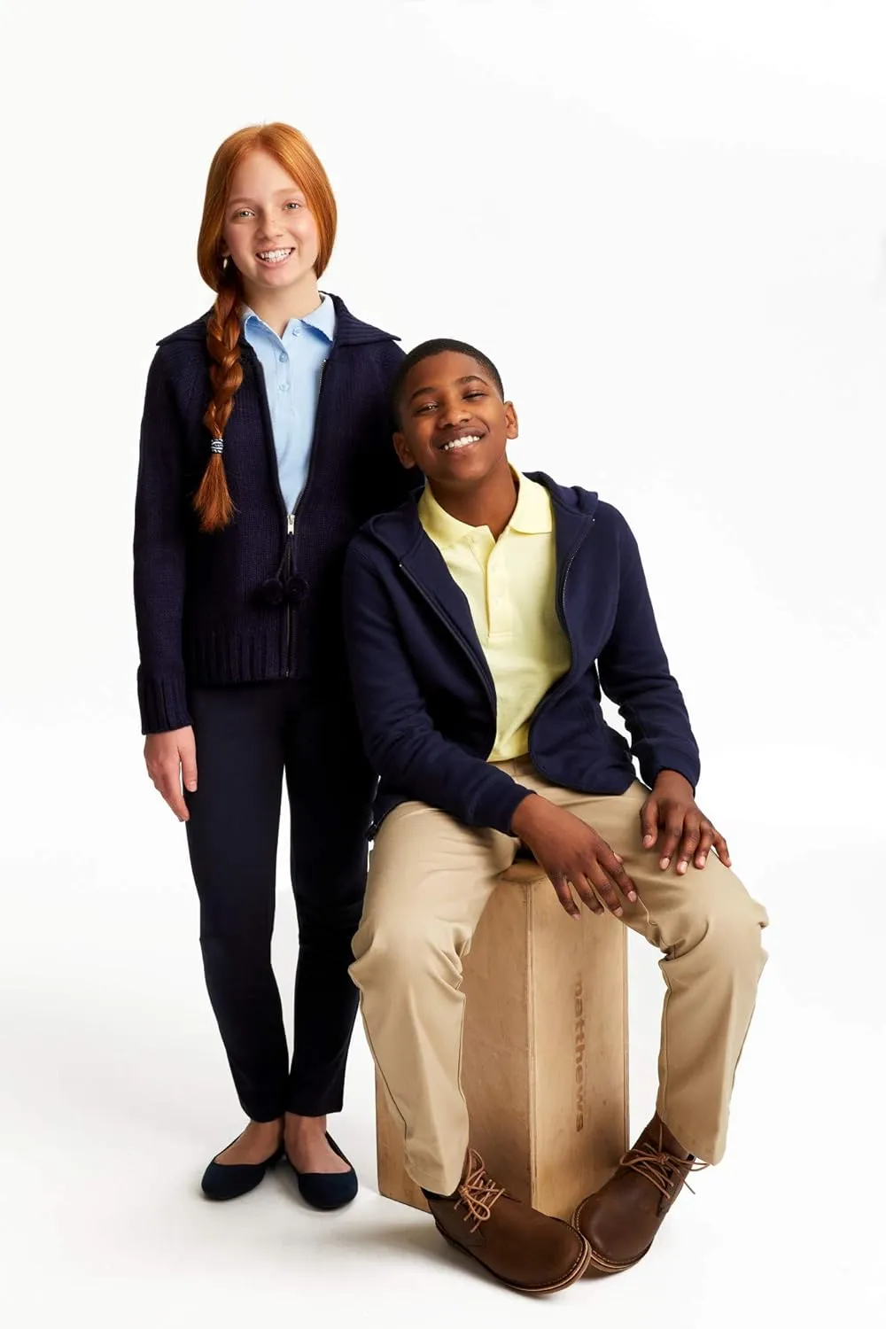 French Toast Pique Polo School Uniform Shirt with Long Sleeves for Boys and Girls