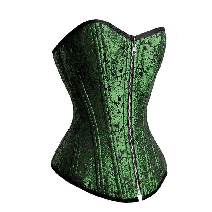 Green /White Reversible Overbust Waist Training Corset