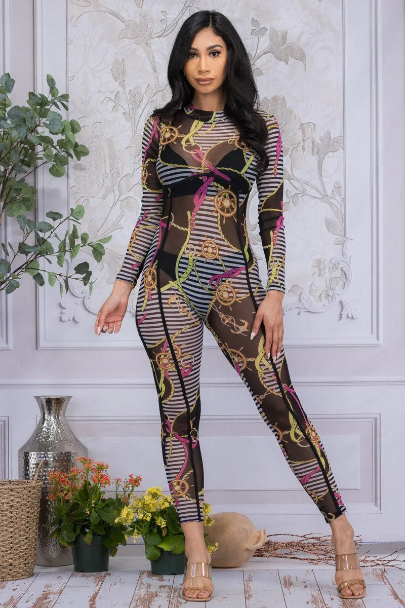 HH642X-NAT - MESH LONG SLEEVE CATSUIT