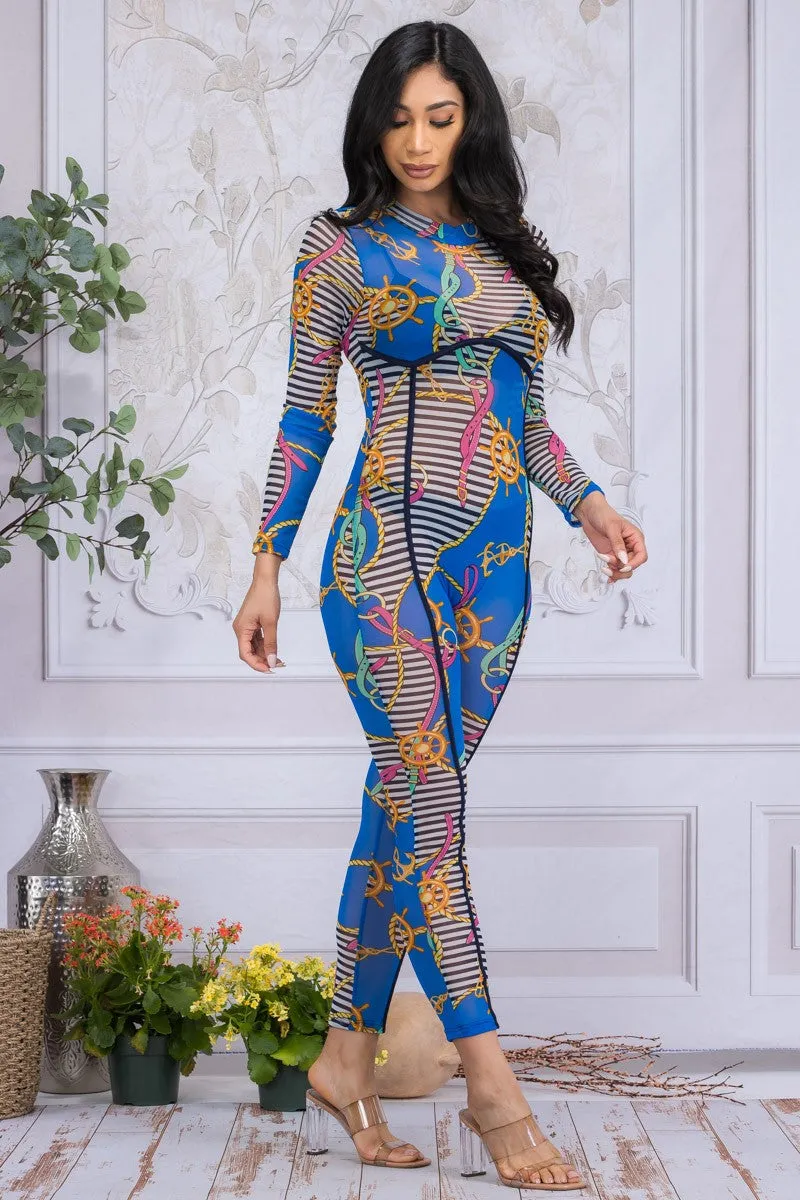 HH642X-NAT - MESH LONG SLEEVE CATSUIT