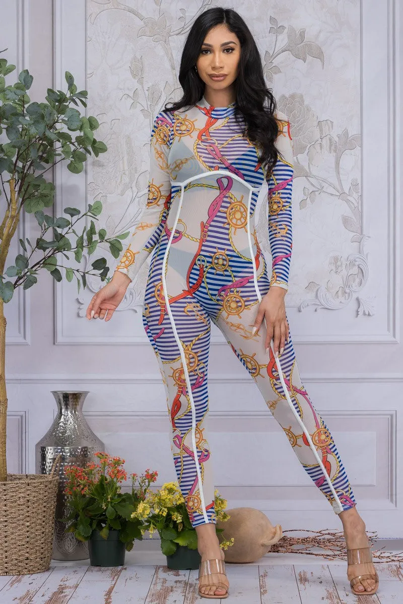 HH642X-NAT - MESH LONG SLEEVE CATSUIT
