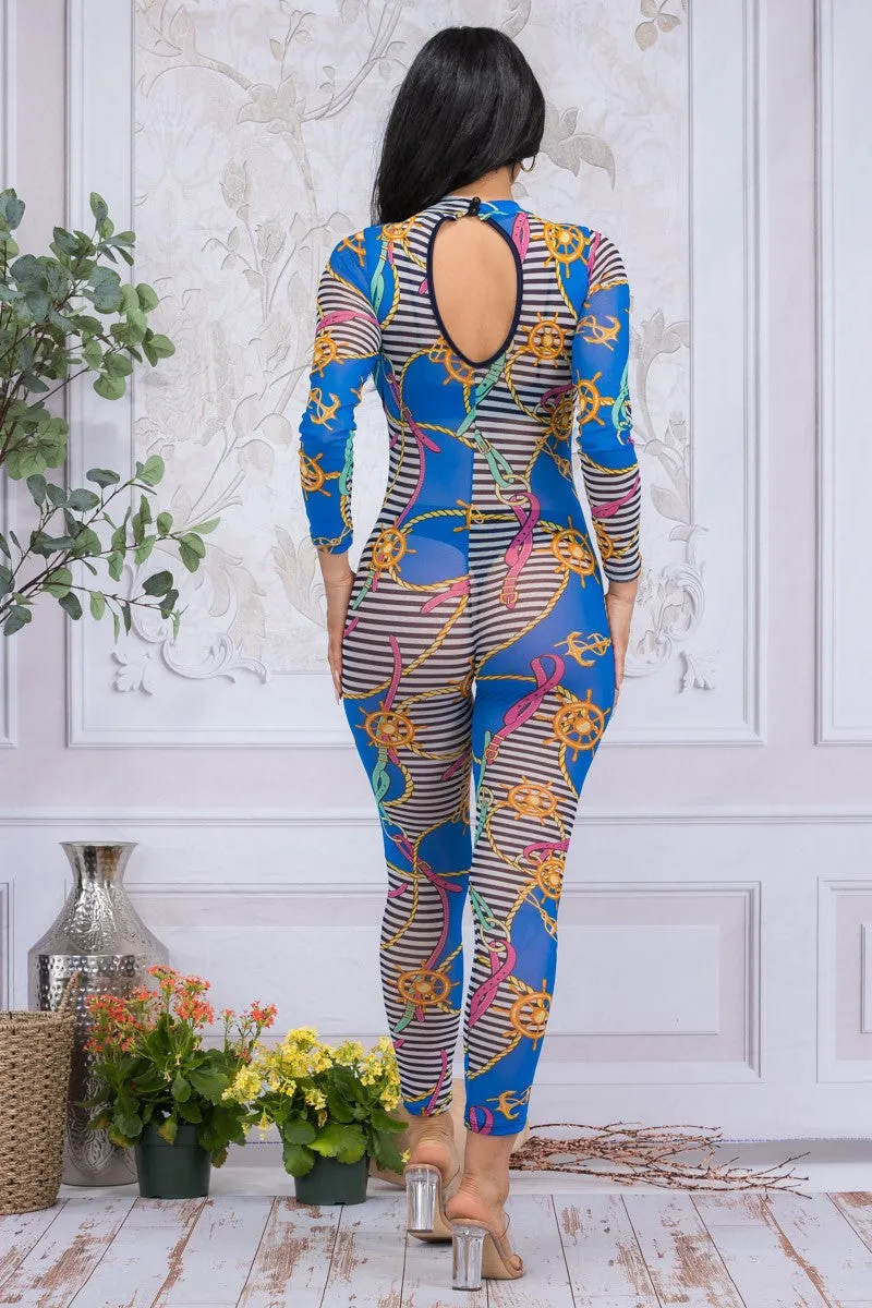 HH642X-NAT - MESH LONG SLEEVE CATSUIT