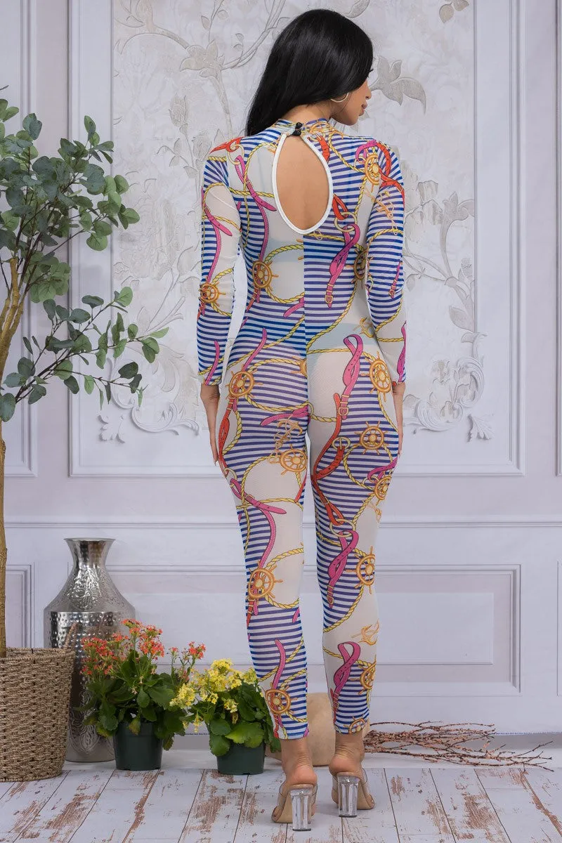 HH642X-NAT - MESH LONG SLEEVE CATSUIT