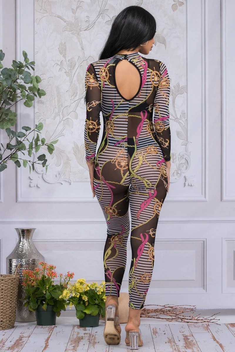HH642X-NAT - MESH LONG SLEEVE CATSUIT