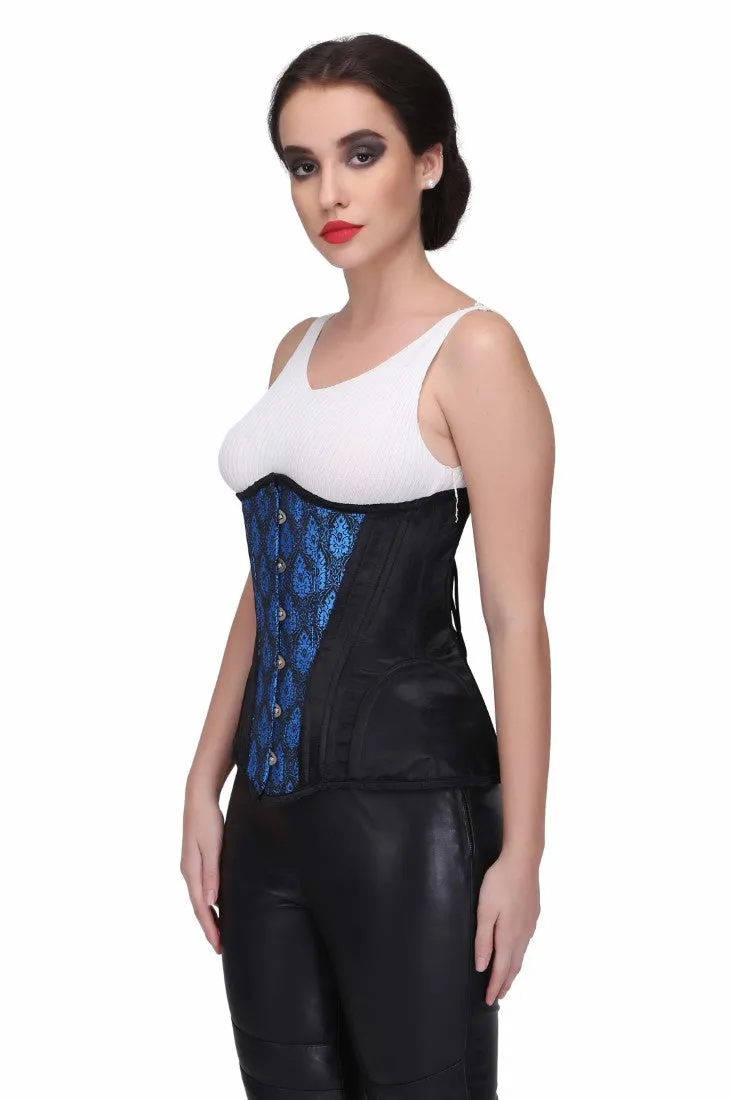 Lilly Turquoise Classy Underbust Satin Corset