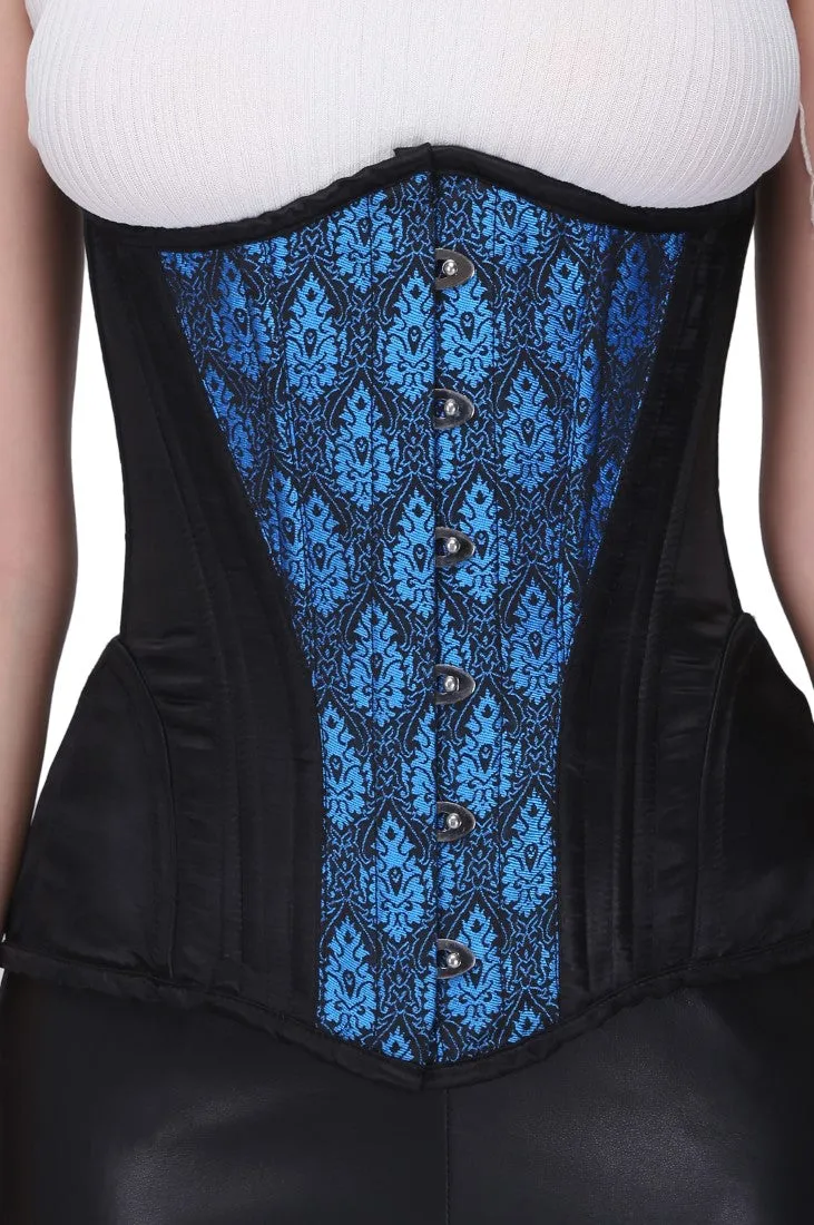 Lilly Turquoise Classy Underbust Satin Corset