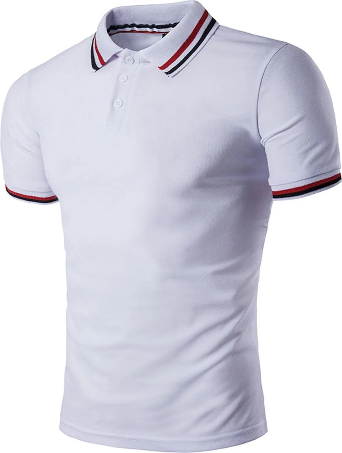 Mens Polo Shirts Contrast Collar Golf Tennis Short Sleeve Shirt Tops JZA012