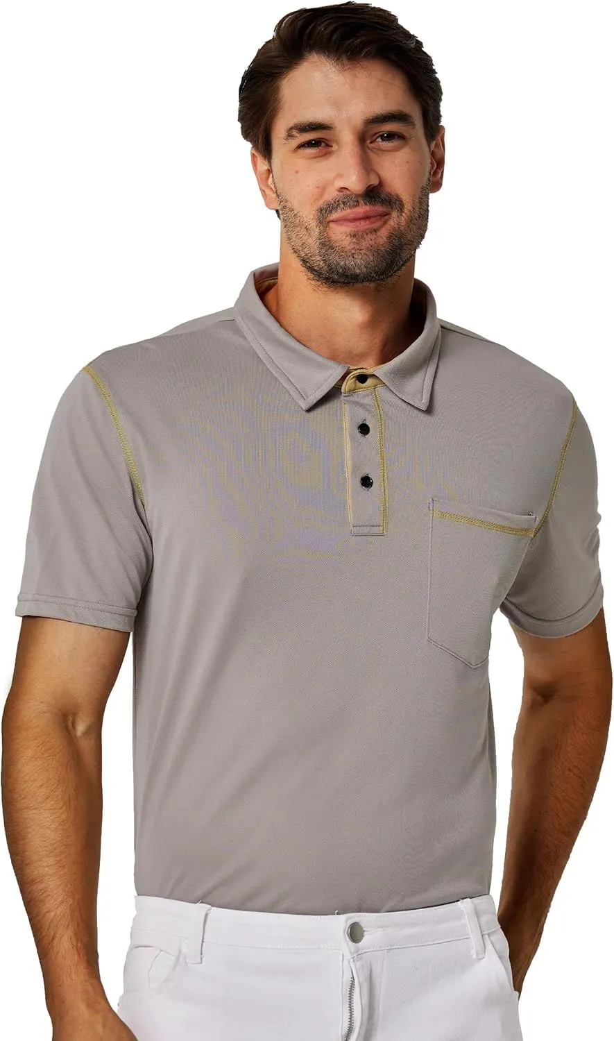 Men's Short Sleeve Polo Shirts Casual Summer Fashion Golf Polo Shirt for Men with Pocket