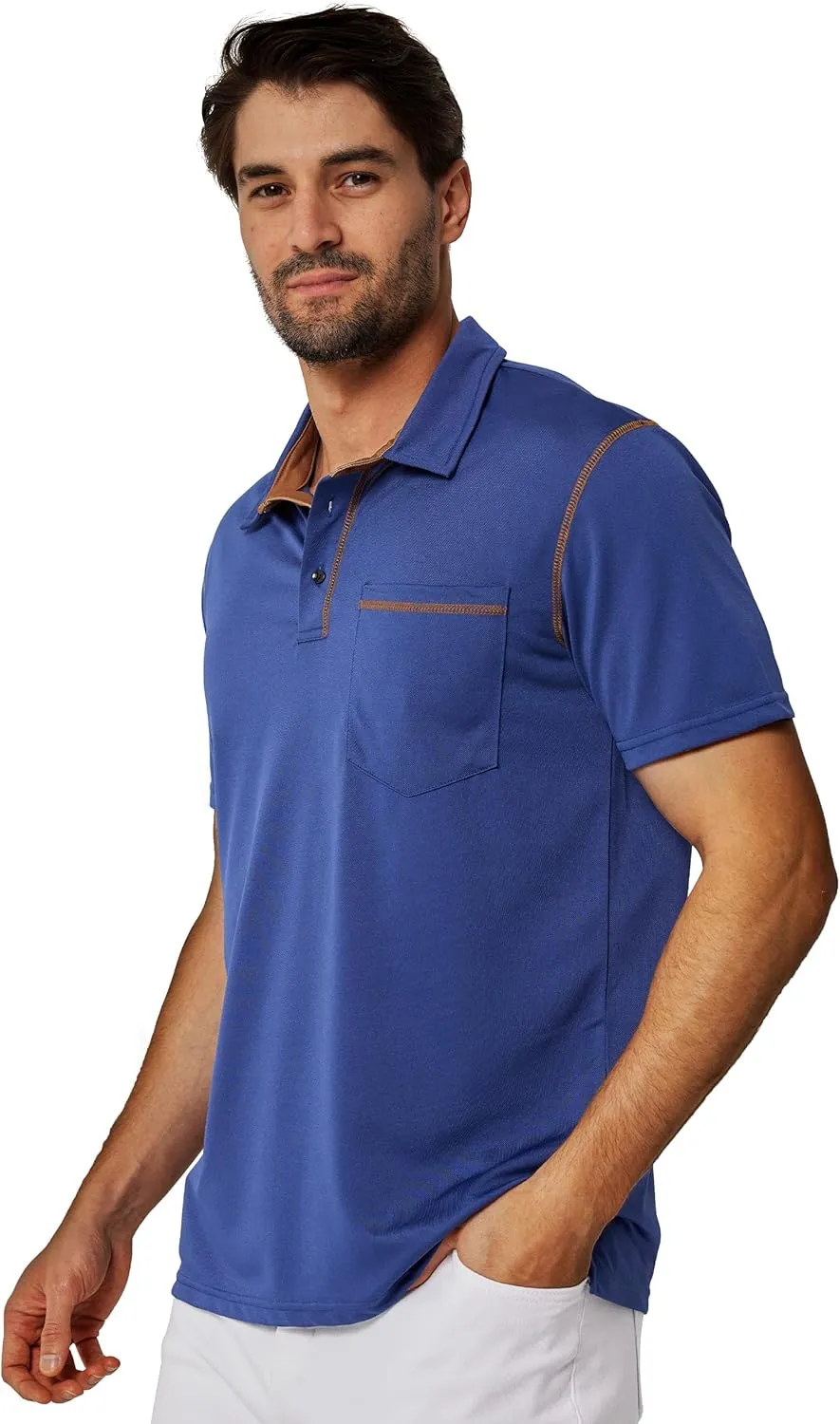 Men's Short Sleeve Polo Shirts Casual Summer Fashion Golf Polo Shirt for Men with Pocket