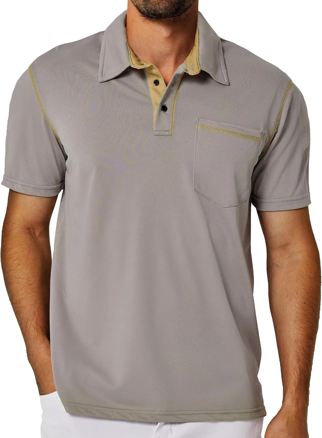 Men's Short Sleeve Polo Shirts Casual Summer Fashion Golf Polo Shirt for Men with Pocket