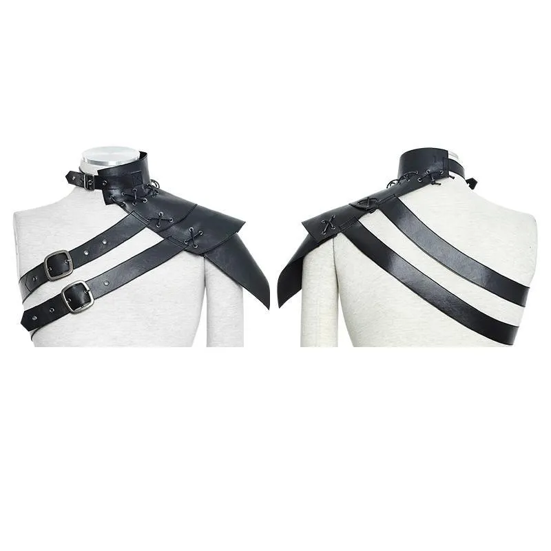 Men's Sloping Shoulder Straps Faux Leather Harness/Collar