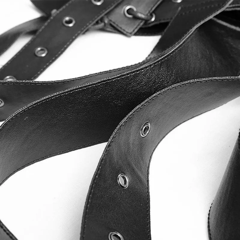 Men's Sloping Shoulder Straps Faux Leather Harness/Collar