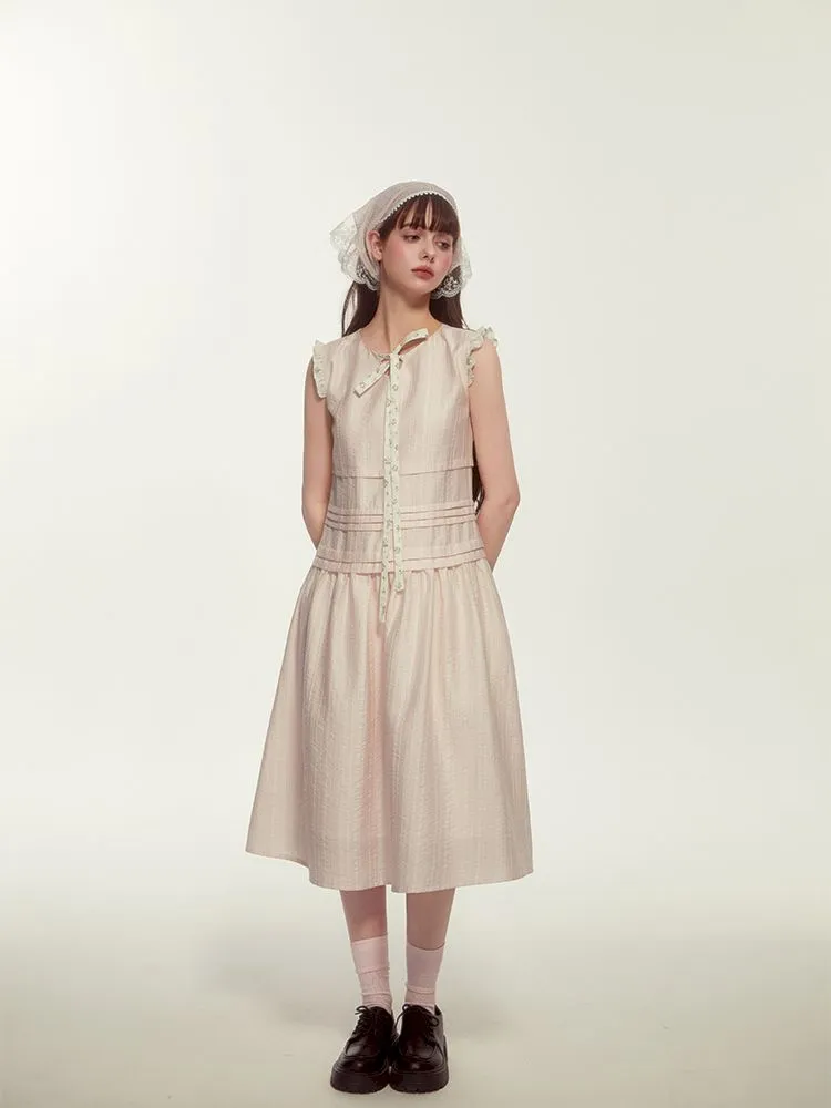 Pleated Sleeveless Dress【s0000007898】