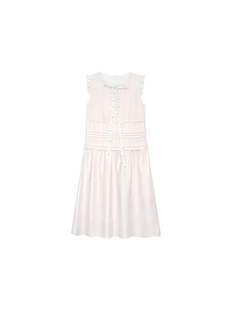 Pleated Sleeveless Dress【s0000007898】