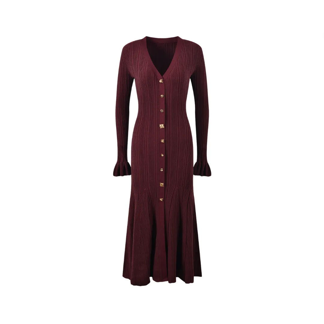 Pre Order: Slim Knit Fish Tail Long Dress