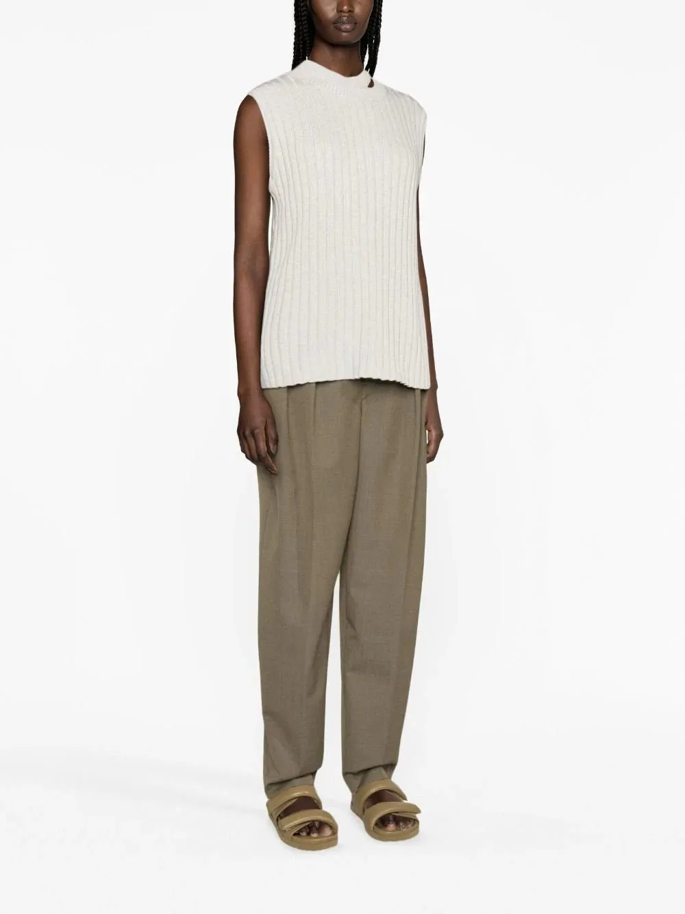 St. Agni cut-out ribbed-knit top