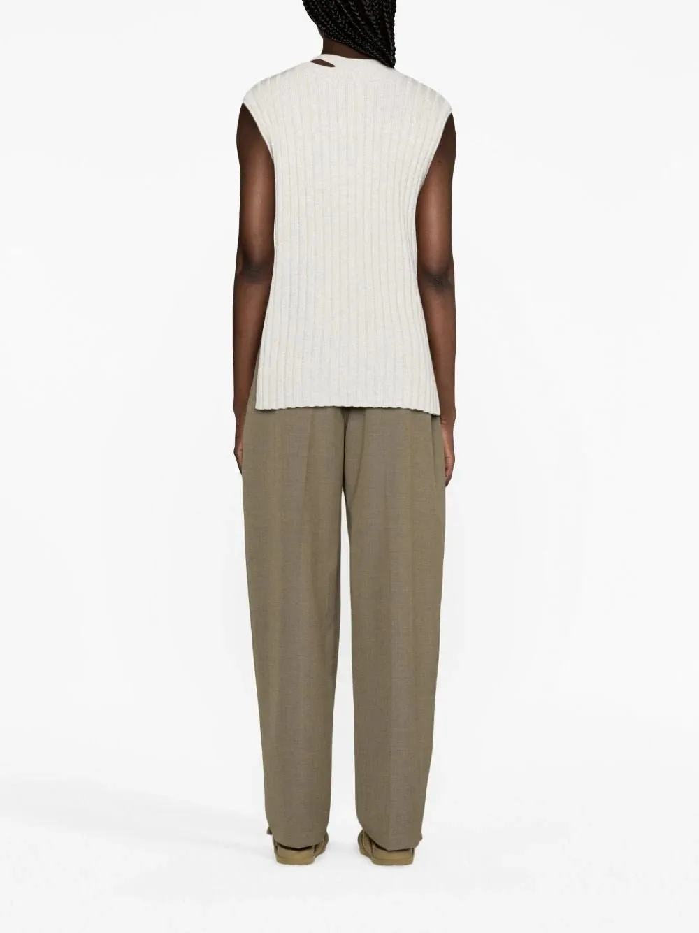St. Agni cut-out ribbed-knit top