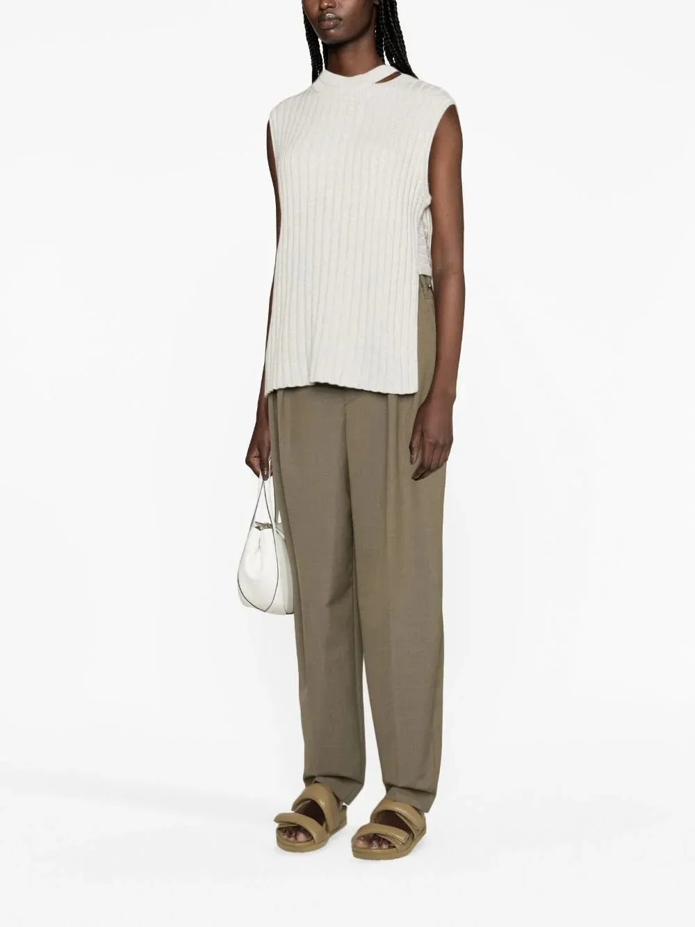 St. Agni cut-out ribbed-knit top