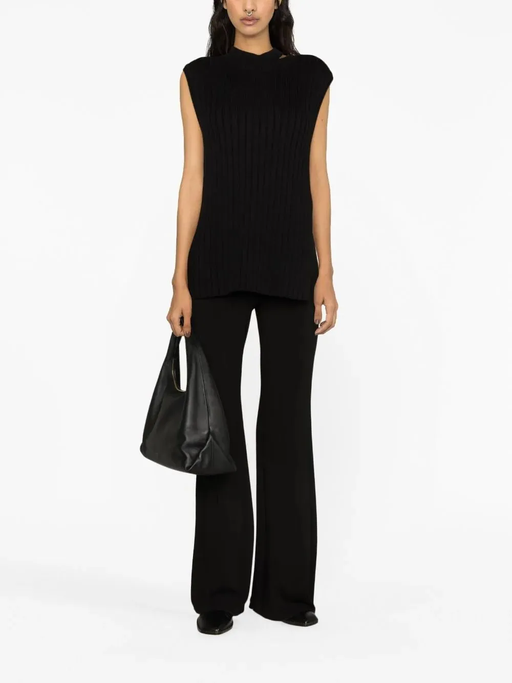 St. Agni cut-out ribbed-knit top