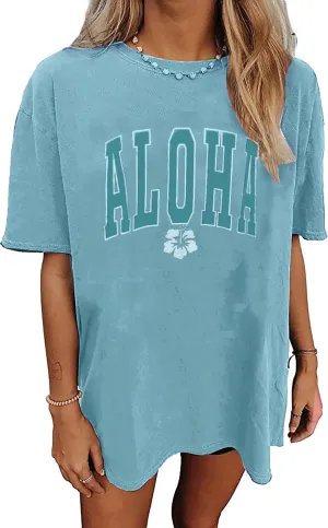 Wildflowers Shirt for Women Oversized Vintage Floral T Shirts Inspirational Graphic Tees Summer Casual Loose Beach Tops