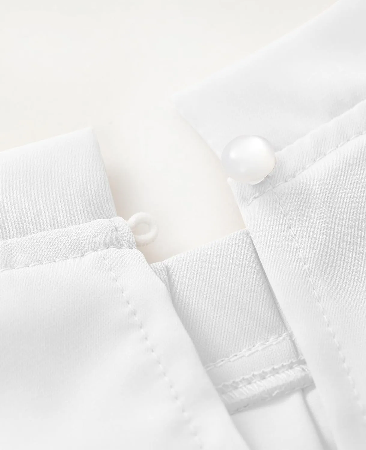 Womens Chiffon Tops Pleated Front Mock Neck Lace Trim Short Sleeve Going Out Dressy Casual Blouses